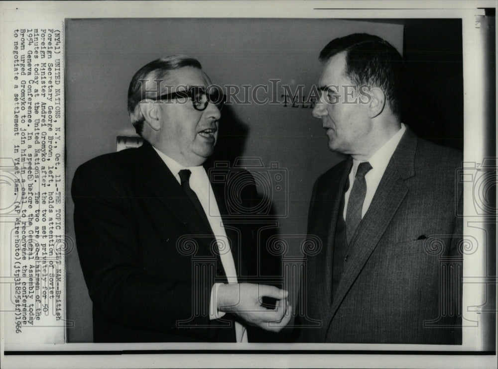 1966 Press Photo Foreign Minister Andrei Gromyko George - RRW57897 - Historic Images