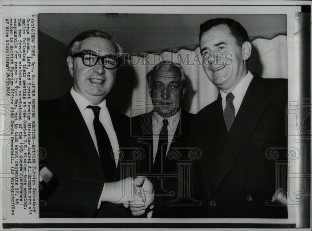 1966 Press Photo George Brown Secretary Andrei Gromyko - RRW57899 - Historic Images