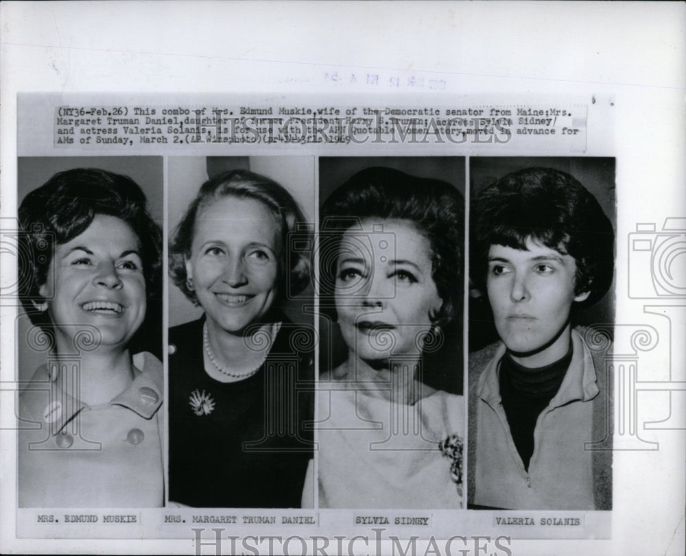 1969 Press Photo Quotable Women Portraits Sidney Muskie - RRW58013 - Historic Images