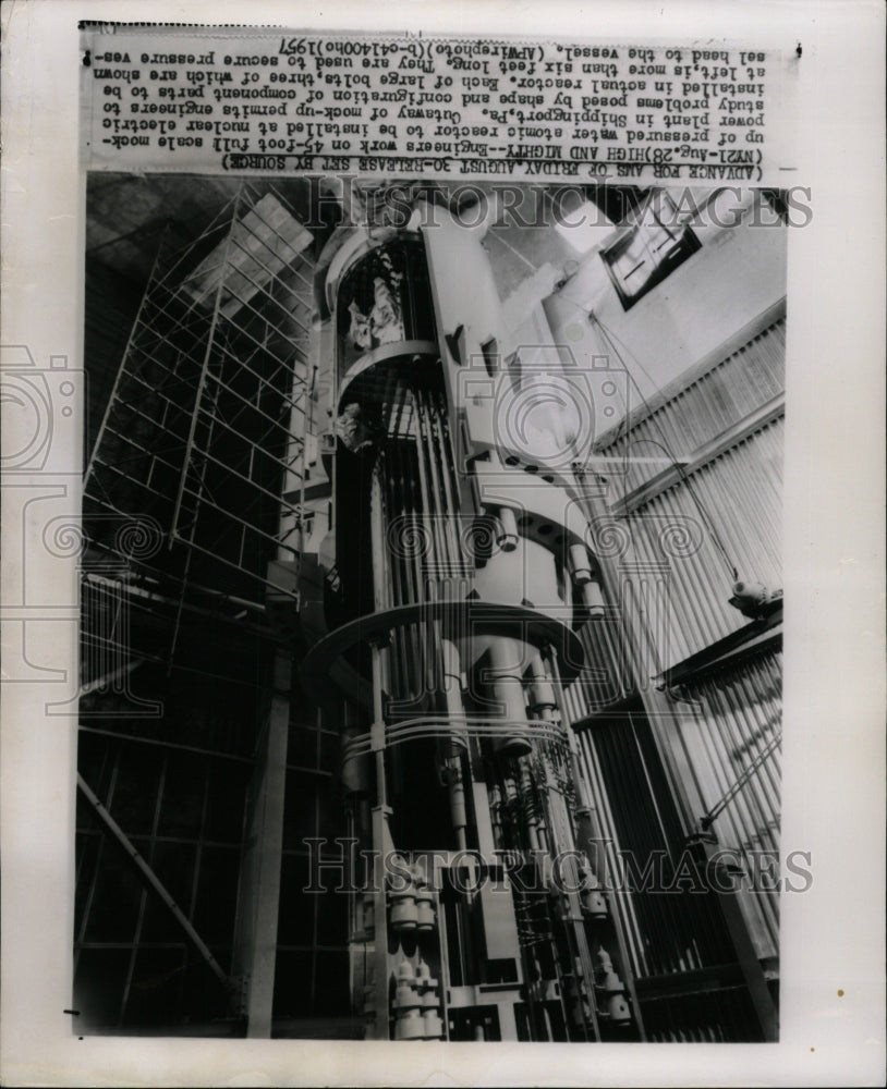 1957 Press Photo Engineer Foot Scale Water Atomic - RRW58035 - Historic Images