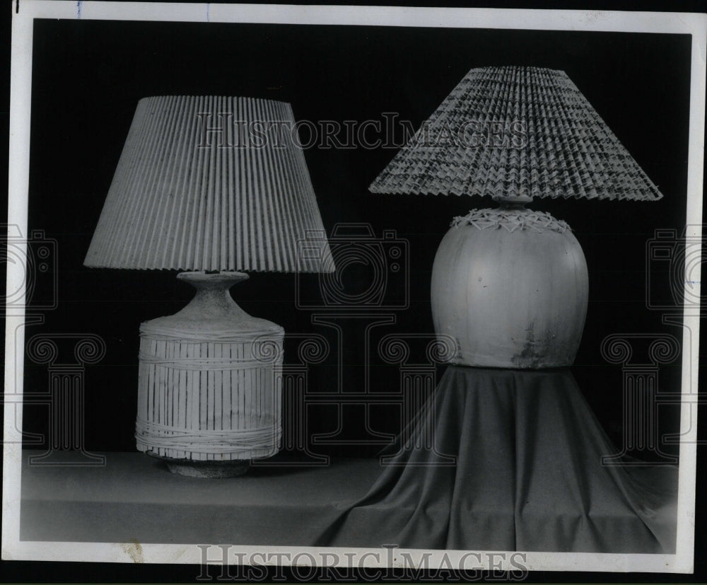 1974 Press Photo Table lamp materials hand crafted look - RRW58429 - Historic Images