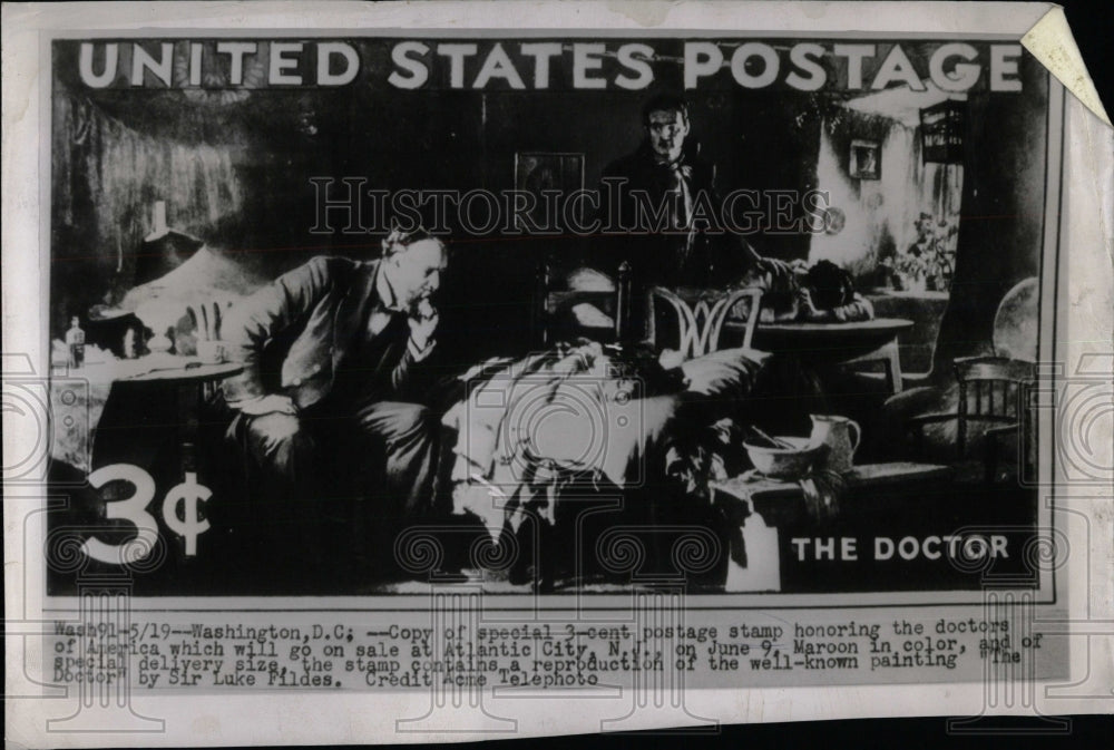 1991 Press Photo Postage Stamp The Doctor - RRW58591 - Historic Images