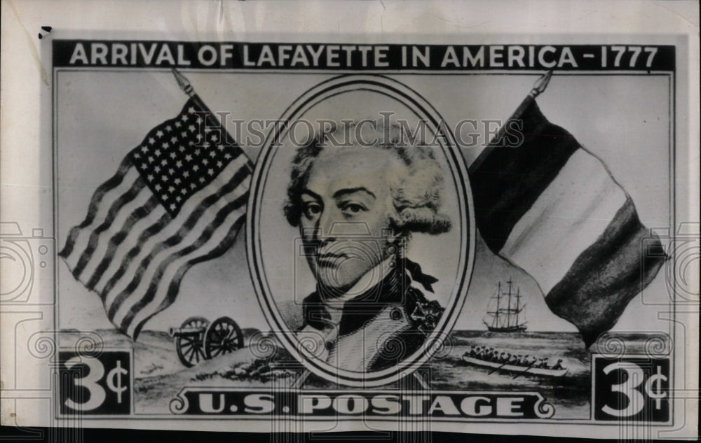 1957 Press Photo American marquis De LaFayette Postage - RRW58597 - Historic Images