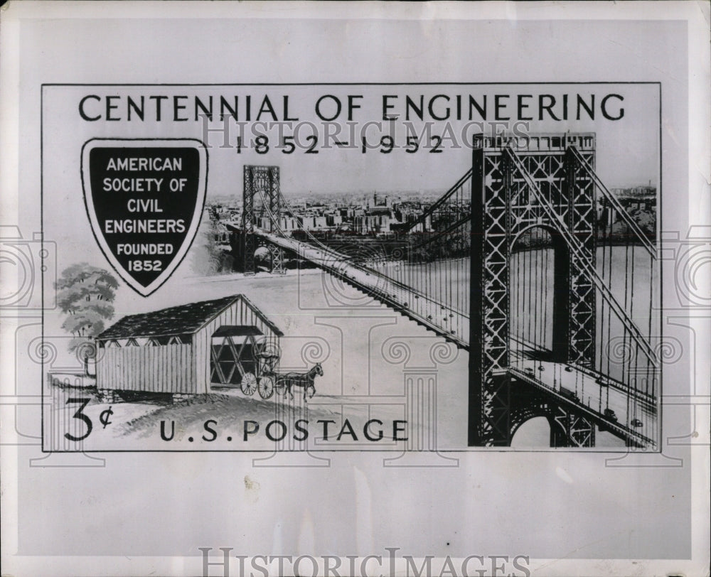 1952 Press Photo Centennial Engineering US Postage - RRW58609 - Historic Images