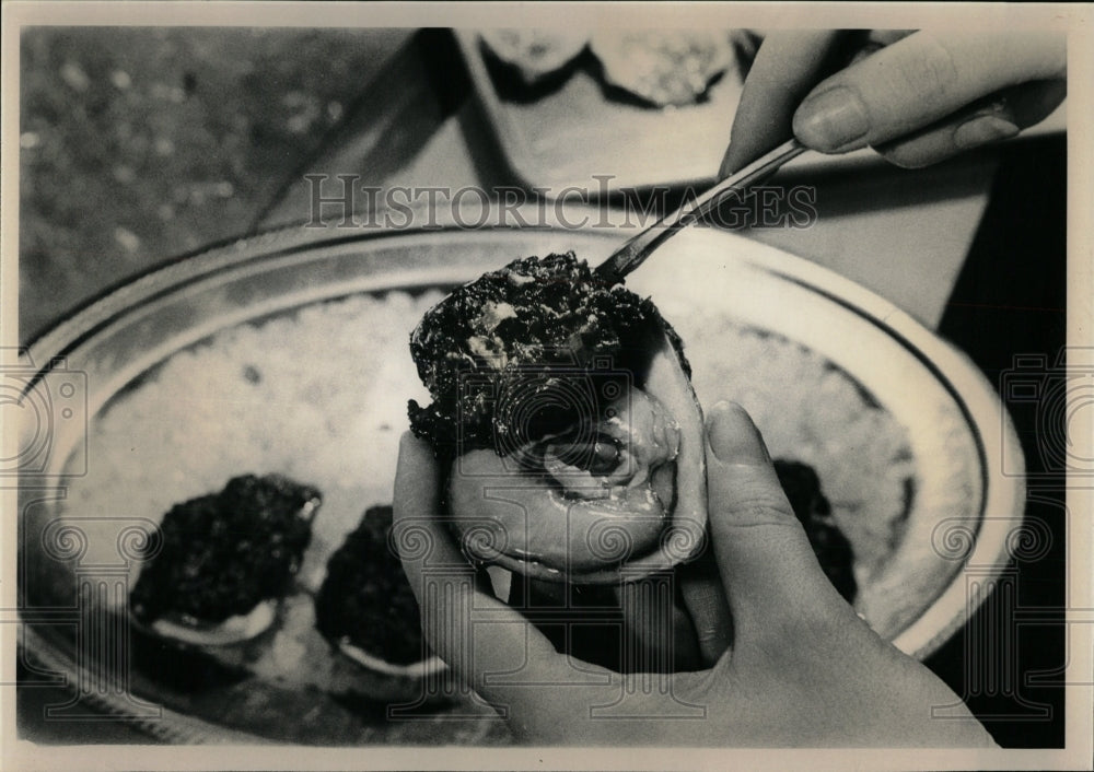 1981 Press Photo Teaspoon Spanish mixture Oyster Salt - RRW58725 - Historic Images