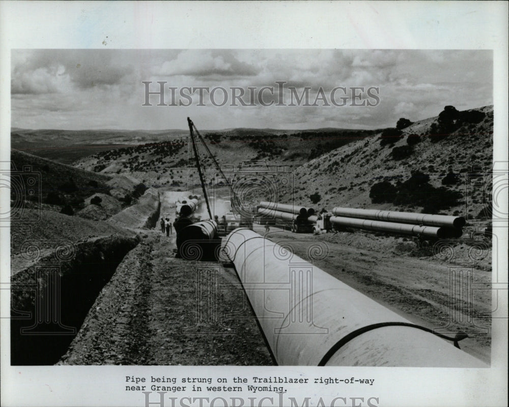 Press Photo Pipe Trailblazer Western Wyoming Granger - RRW58853 - Historic Images