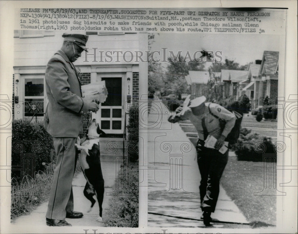 1963 Press Photo Suitland postman Theodore Wilson pooch - RRW58951 - Historic Images
