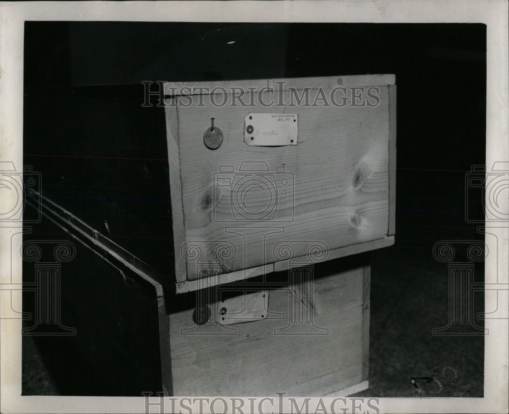 1954 Press Photo Pine Boxes Coffins Potters Field - RRW58987 - Historic Images