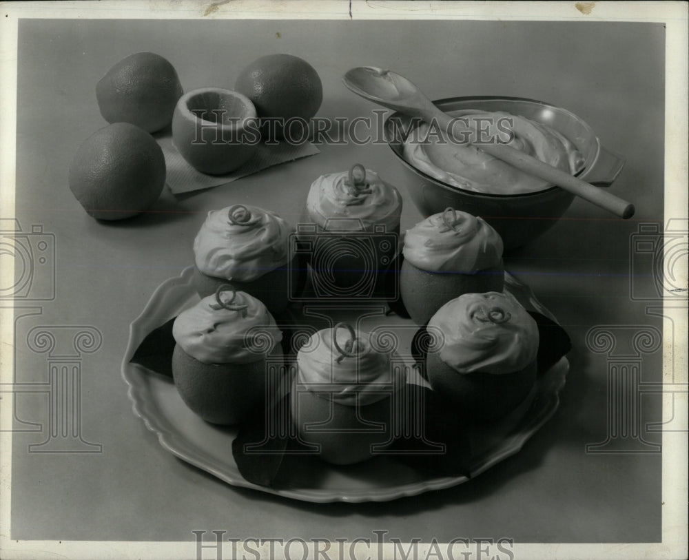 1974 Press Photo Fresh Orange Bavarian dessert answer - RRW59135 - Historic Images