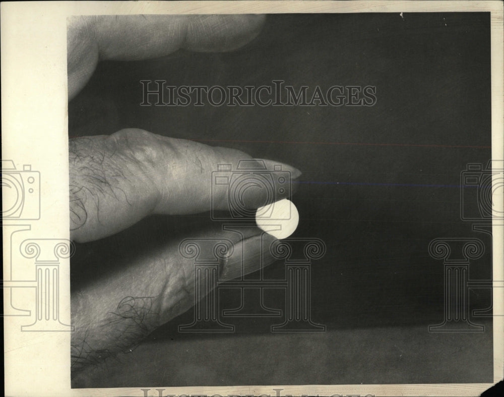 1965 Press Photo Pills New Freedom Old Worries Hand - RRW59221 - Historic Images