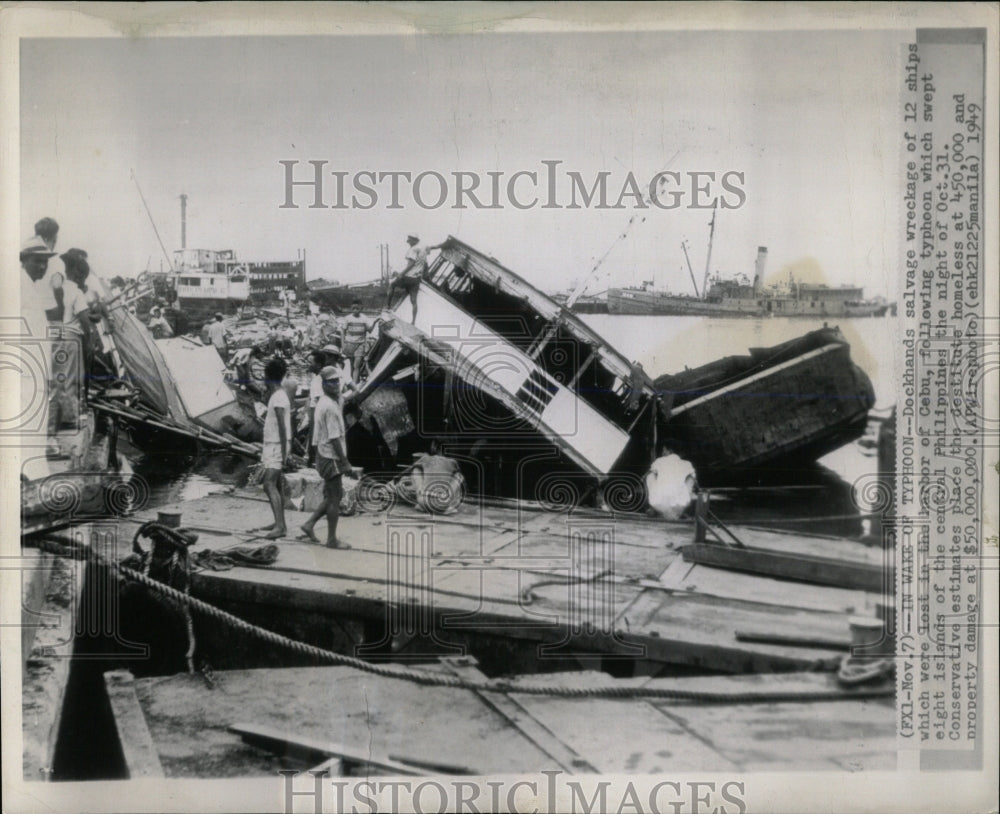 1949 Press Photo In Wake Of Typhoon - RRW59627 - Historic Images