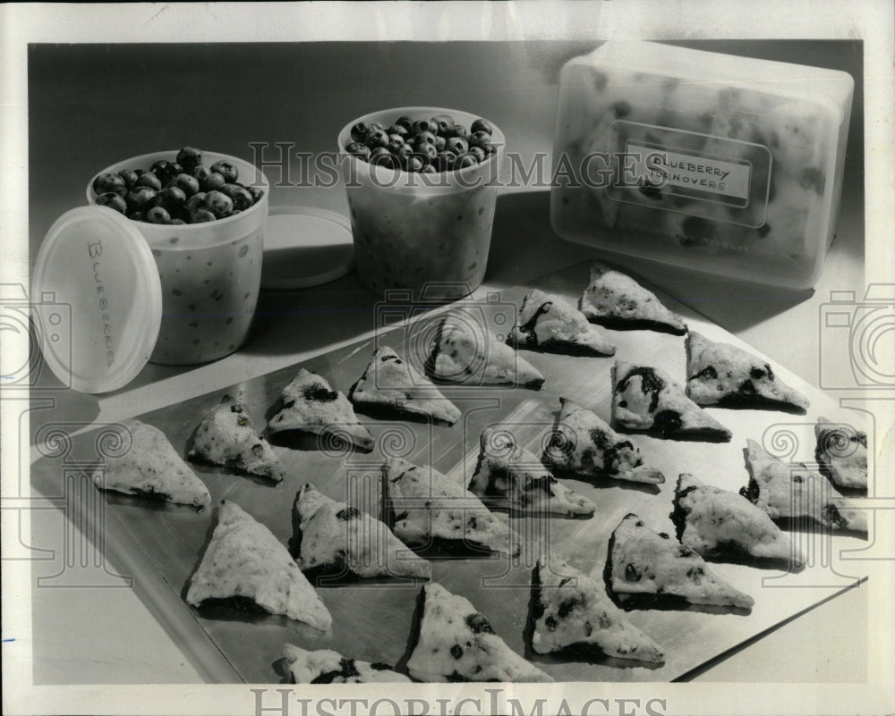 1975 Press Photo Blueberry Turnovers Containers Freeze - RRW60083 - Historic Images