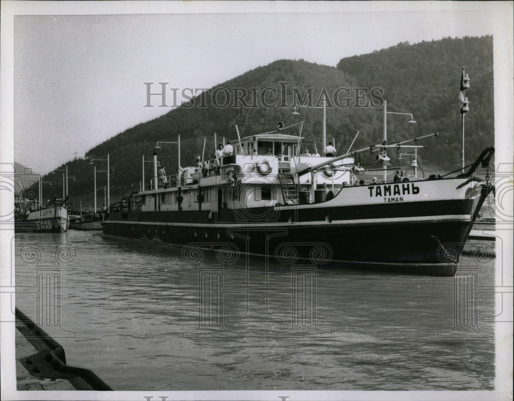 1956 Press Photo Russian Danube River tanker boat Taman - RRW60295 - Historic Images