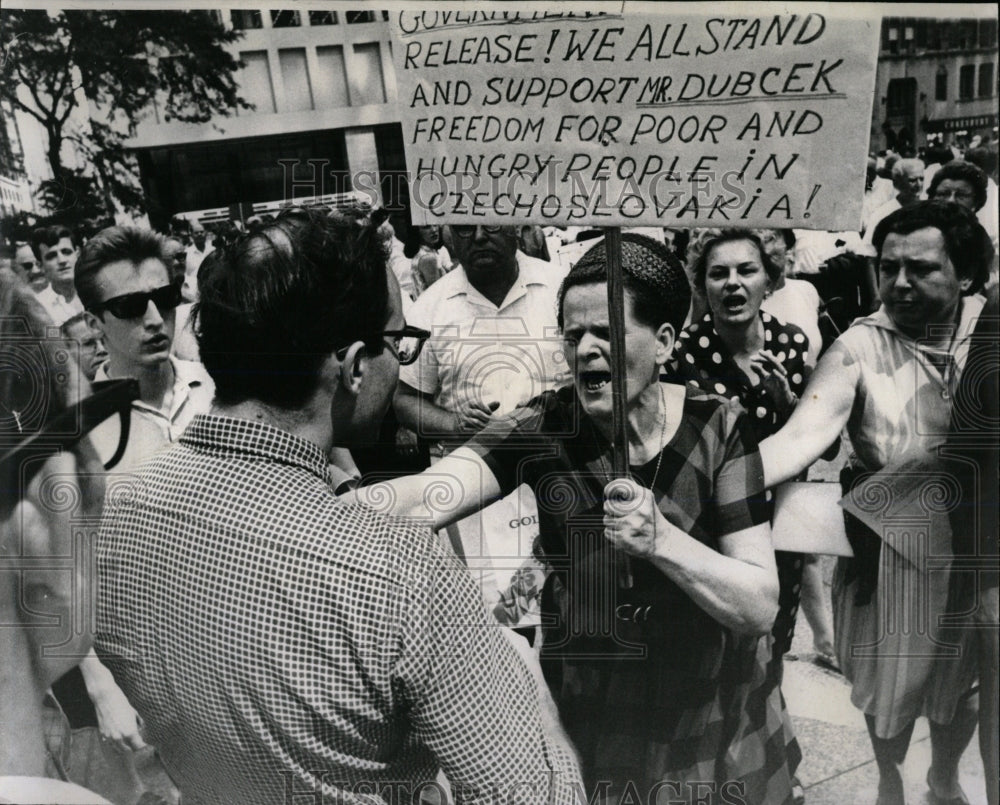 1968 Press Photo Protest Soviet invasion Czechoslovak - RRW60307 - Historic Images