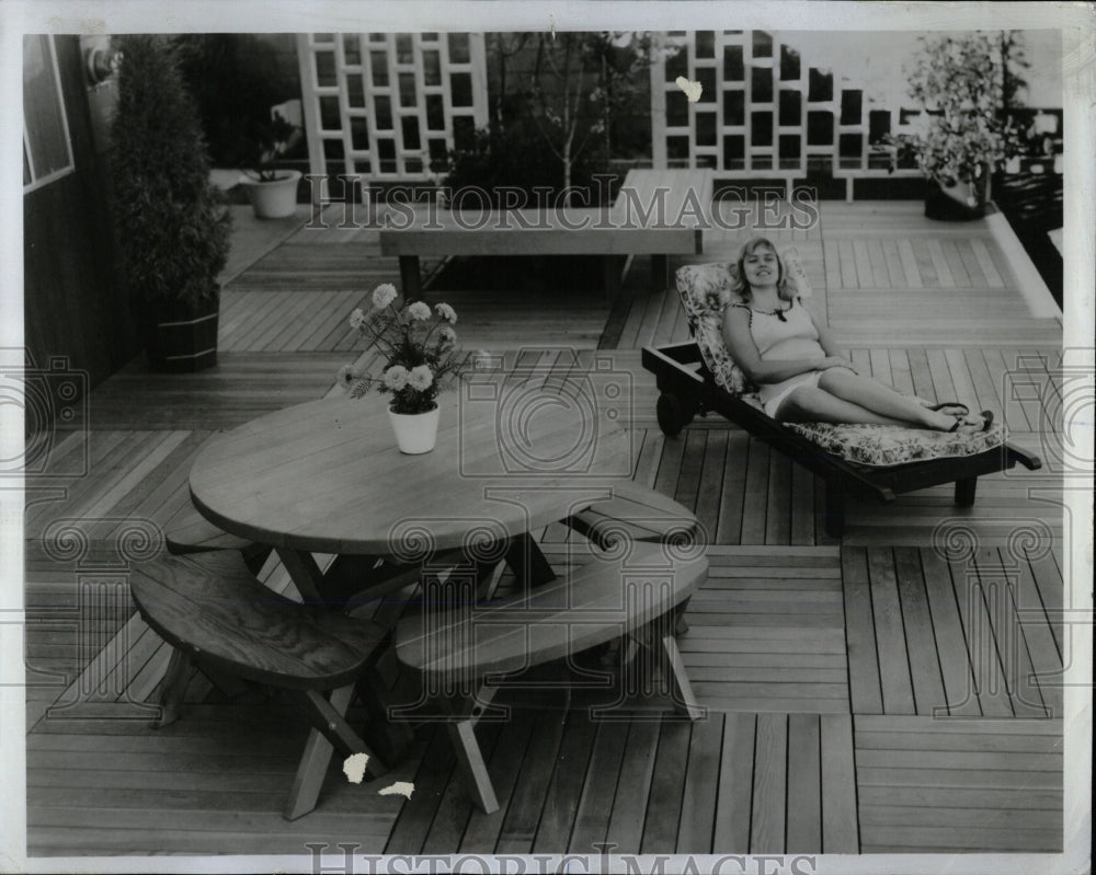 1973 Press Photo Douglas Fir Wood Deck Pattern - RRW60391 - Historic Images