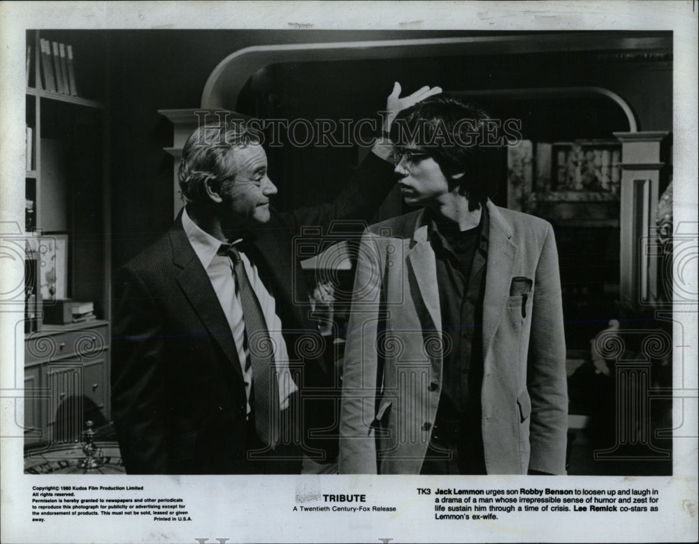 1981 Press Photo Jack Lemmon urges son Robby Benson - RRW60629 - Historic Images