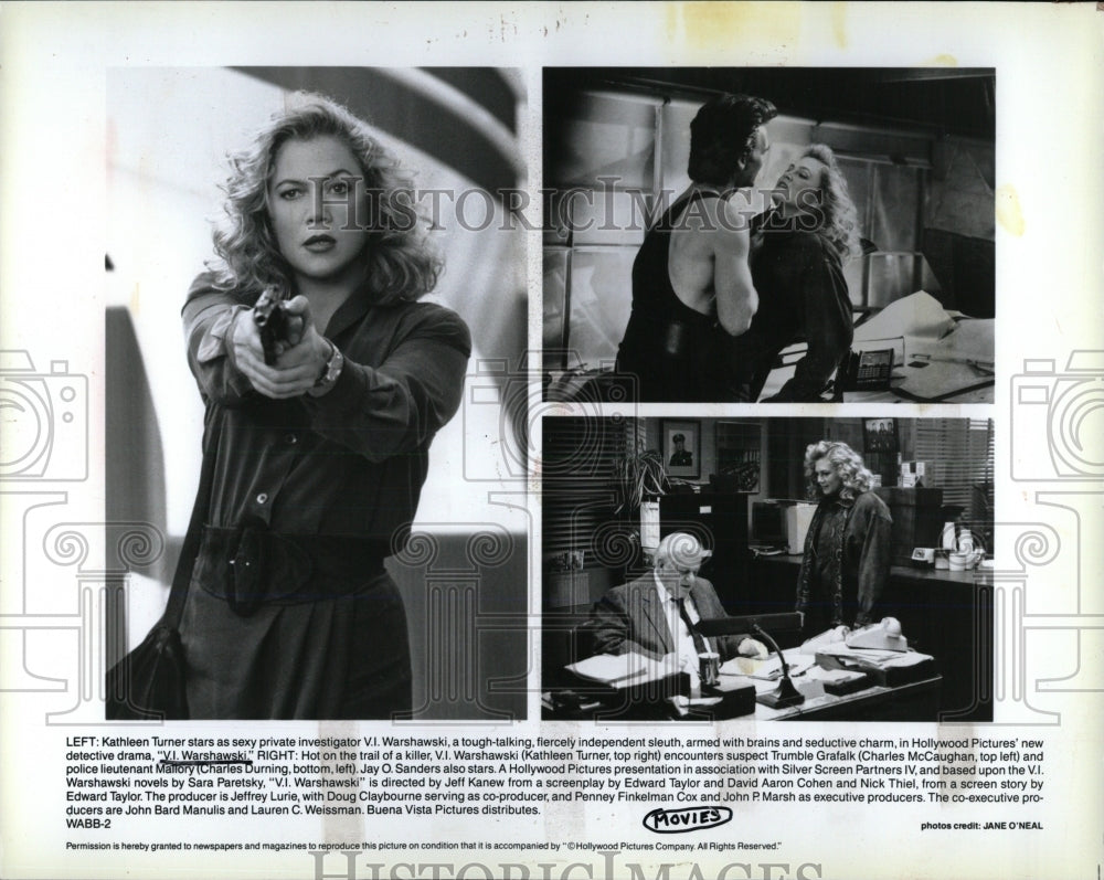 1991 Press Photo Kathleen Turner as Sexy Investigator - RRW60789