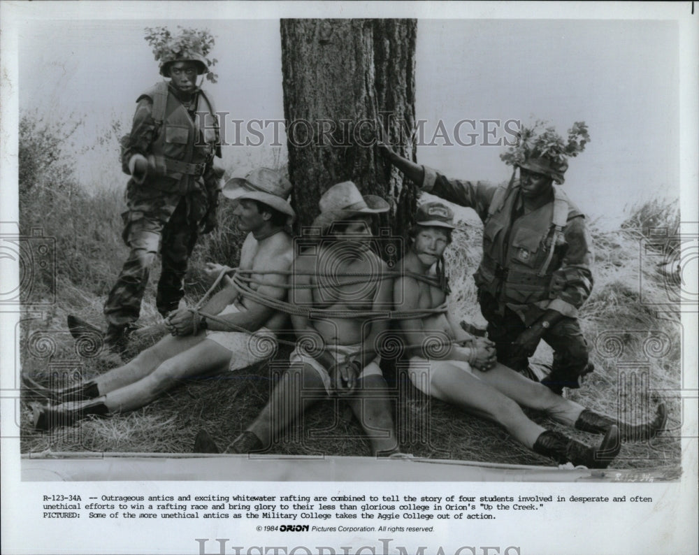 1984 Press Photo Aggie College Rivals in &quot;Up the Creek&quot; - RRW60827 - Historic Images