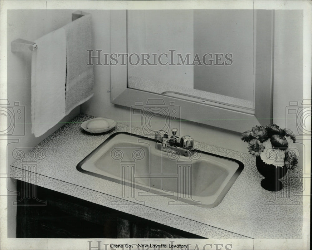 1966 Press Photo Crane Co offers cast iron lavatory - RRW60995 - Historic Images