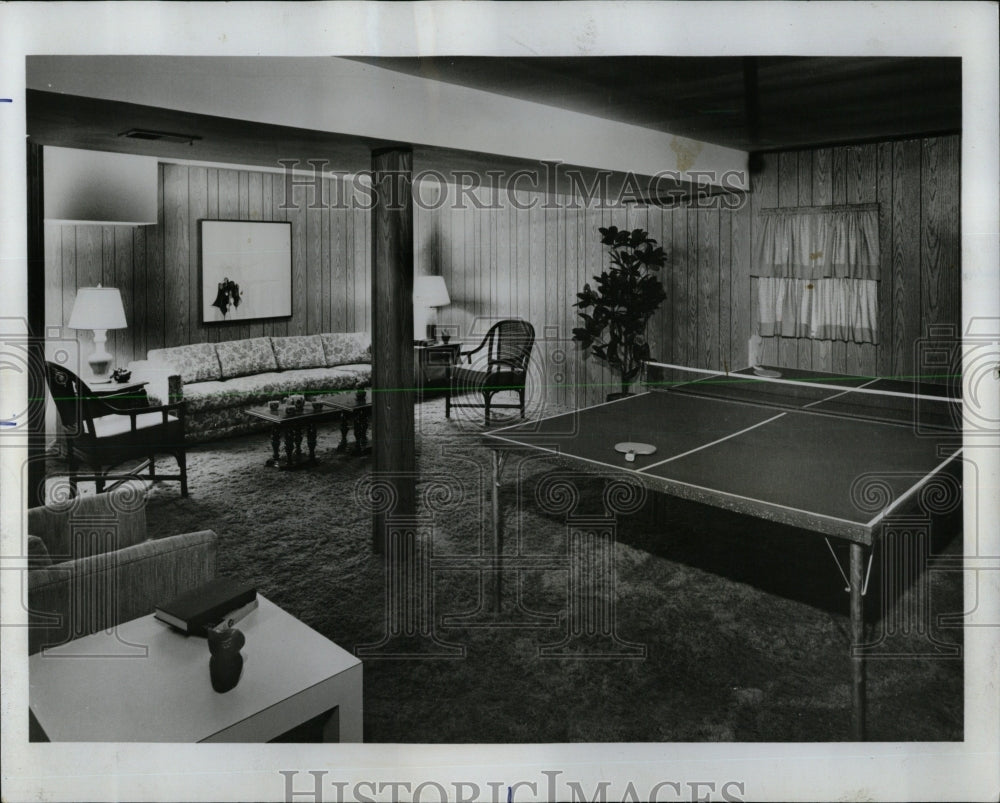 1974 Press Photo Elmhurst Basements Home Interior - RRW61193 - Historic Images