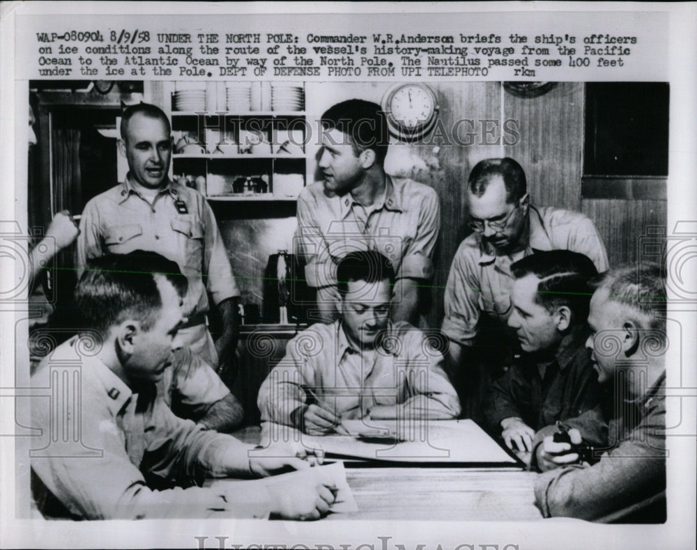 1958 Press Photo Route Commander Anderson Ship Officer - RRW61499 - Historic Images