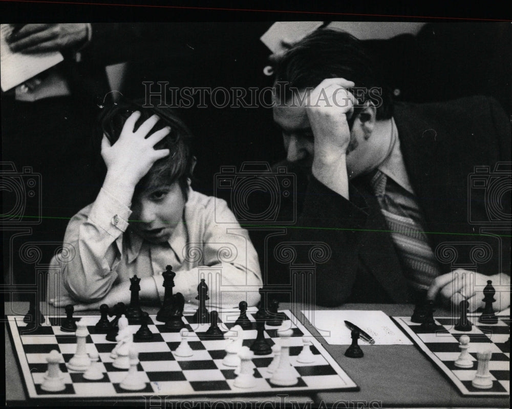 1972 Press Photo Younger Boy Playing Chess Tournament - RRW61529 - Historic Images