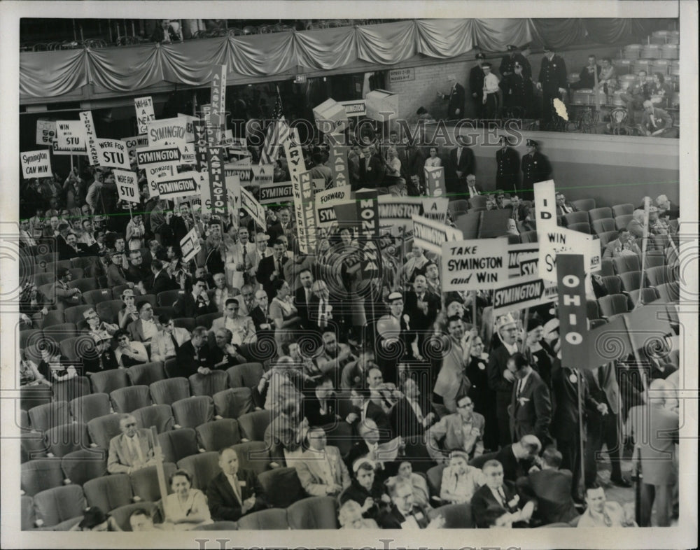 1956 Press Photo Democratic Natl Conv State Signs - RRW61753 - Historic Images