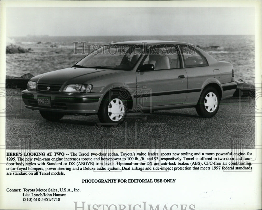 1995 Press Photo Toyota Two Door Tercel Sedan - RRW62297 - Historic Images