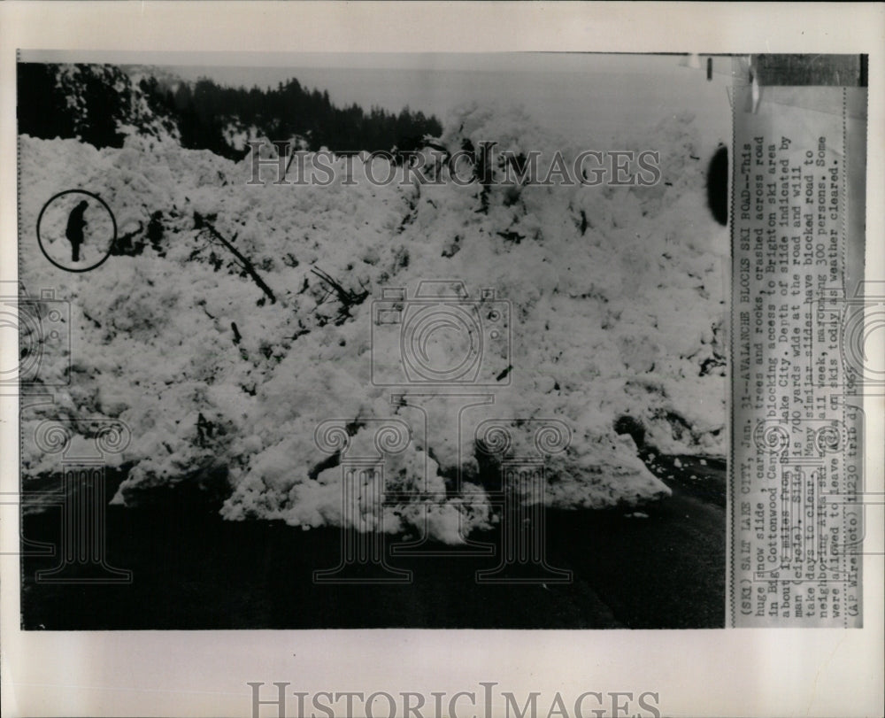 1965 Press Photo Avalanche Big Cottonwood Canyon Utah - RRW62603 - Historic Images