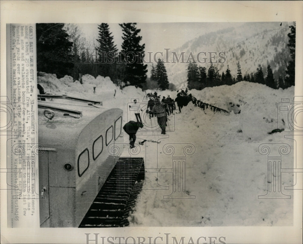 1985 Press Photo Ski vacationers Utah avalanche snow - RRW62605 - Historic Images