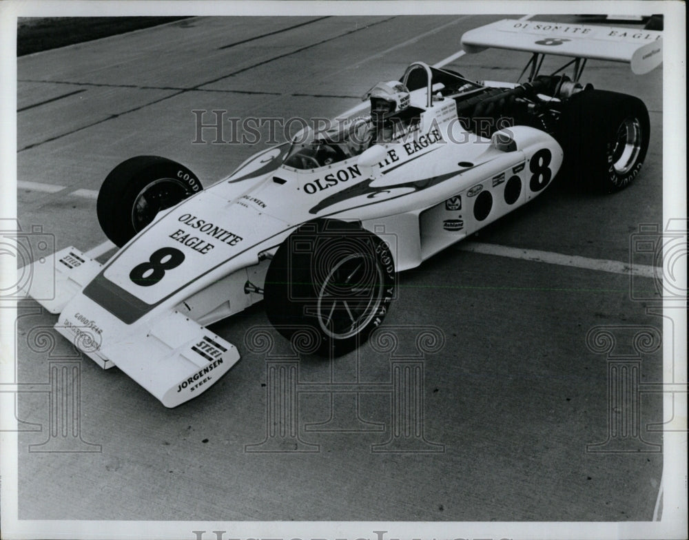 1973 Press Photo Bobby Unser Olsonite Eagle Number 8 - RRW62697 - Historic Images