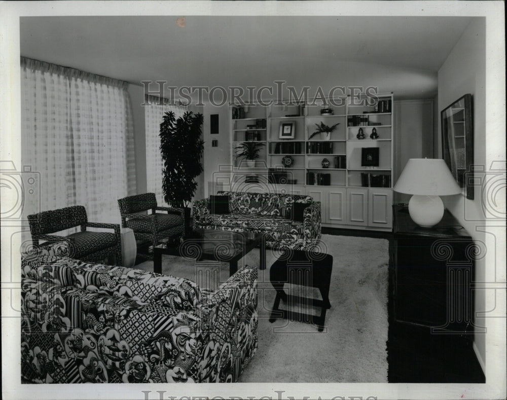 1973 Press Photo Model Apartment Living Room - RRW62741 - Historic Images