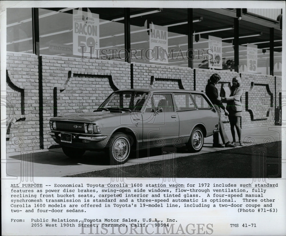 1972 Press Photo Toyota Corolla 1600 Station Wagon - RRW62877 - Historic Images