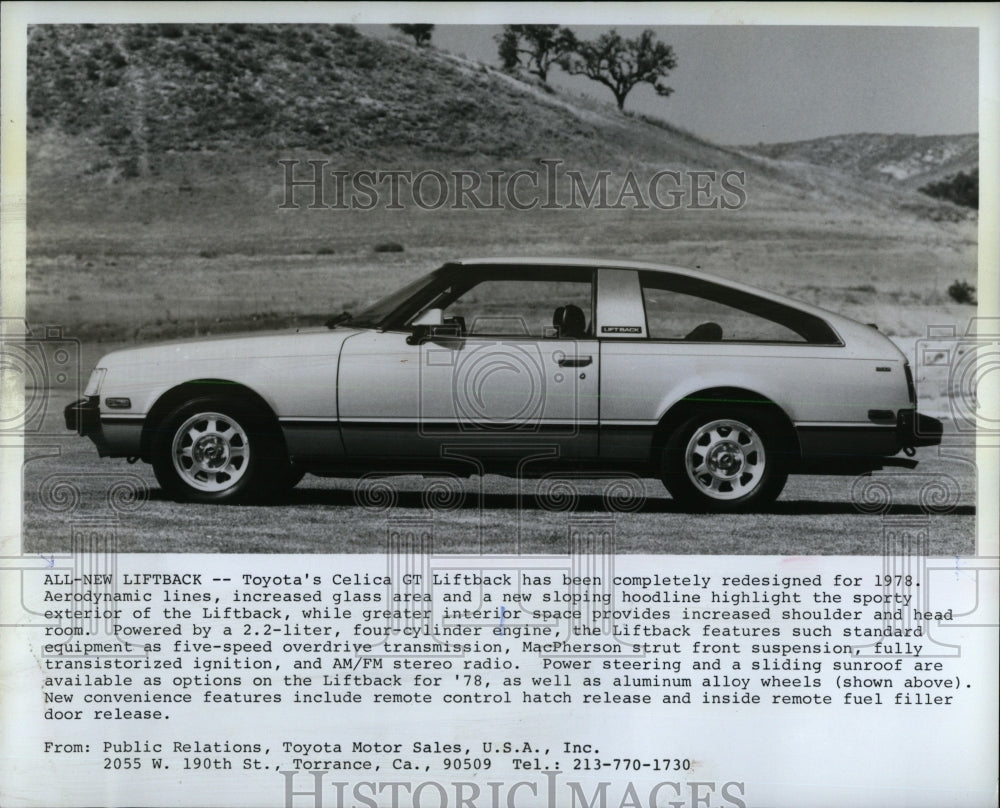 1977 Press Photo Toyota Celeica Liftback Redesigned - RRW62905 - Historic Images