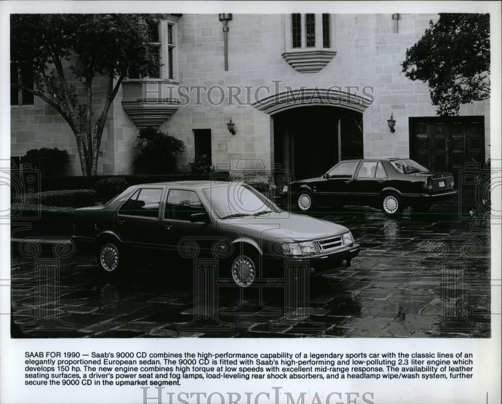 1990 Press Photo Saab 9000 CD Sedan Promotional Photos - RRW63021 - Historic Images