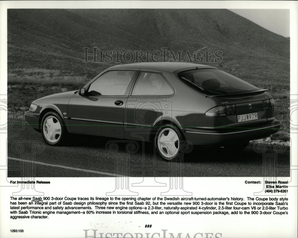 Press Photo Saab 900 Three Door Coupe Promotional Shot - RRW63039 - Historic Images