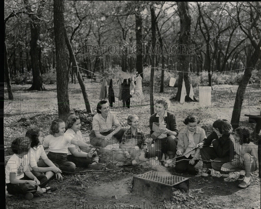 1956 Press Photo Troop 598 Intermediate Girl Scouts - RRW63163 - Historic Images