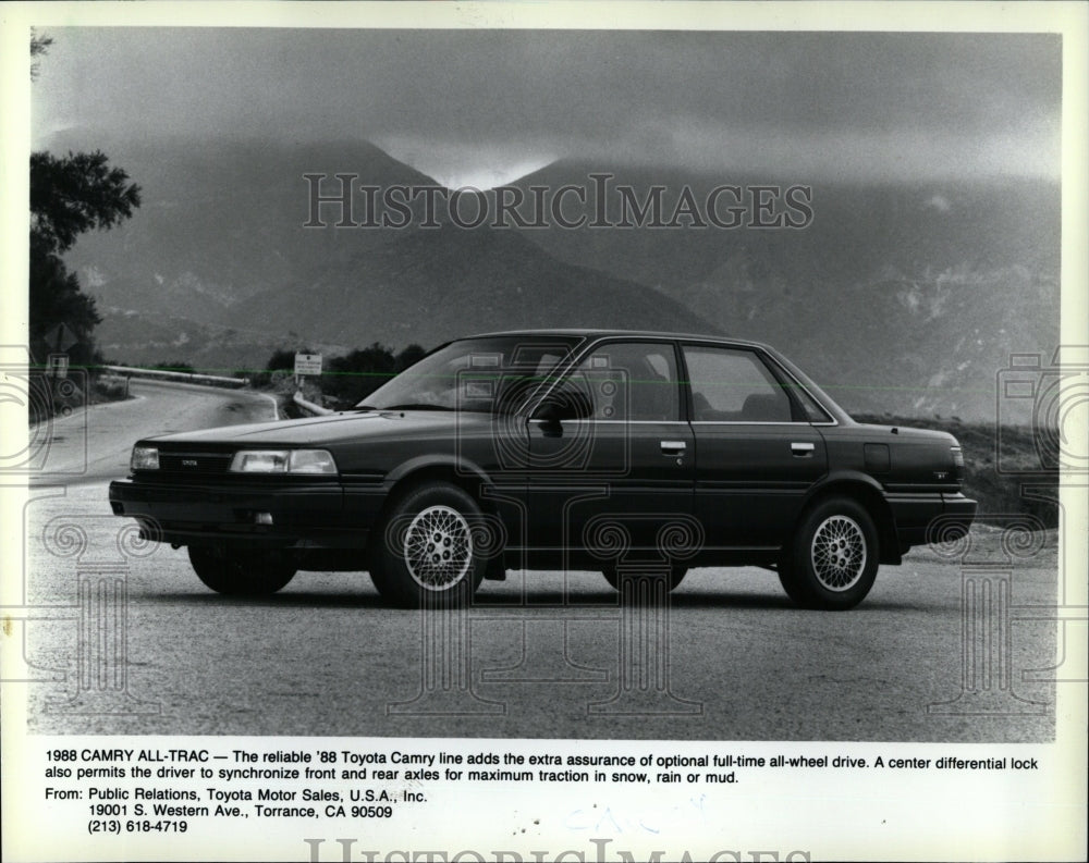 1988 Press Photo Toyota Camry All-Trac 4 Door Sedan Car - RRW63423 - Historic Images