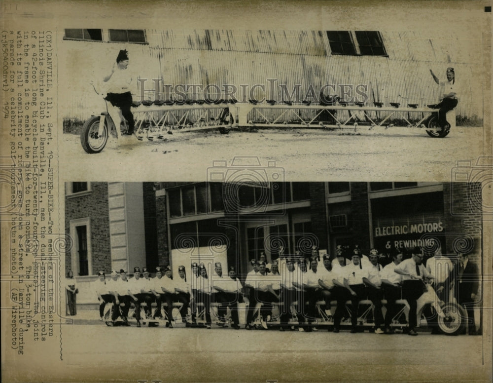 1974 Press Photo Eastern Illinois Shrine Club Bicycle - RRW63765 - Historic Images