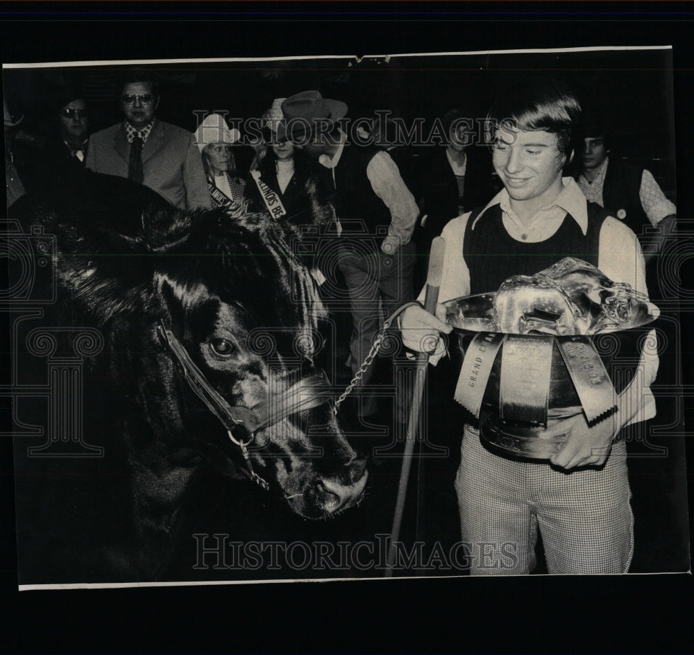 1974 Press Photo Championship Steer Intl Livestock show - RRW63983 - Historic Images