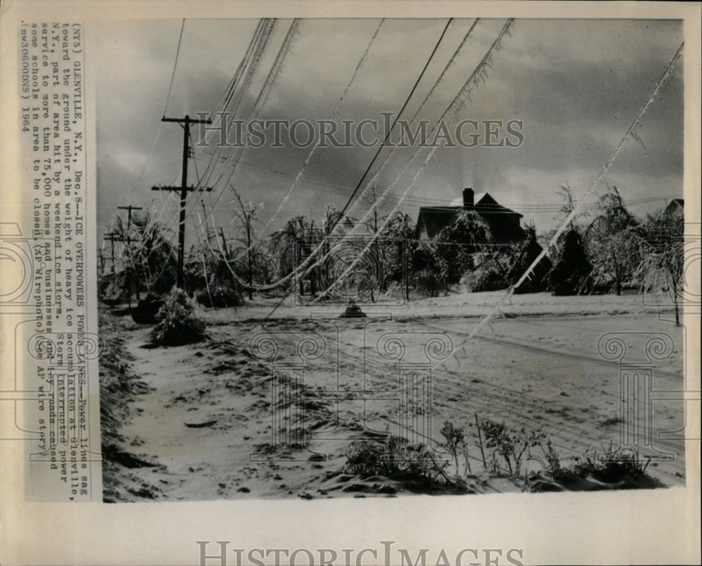 1964 Press Photo Glenville New York Ice Damage - RRW64275 - Historic Images