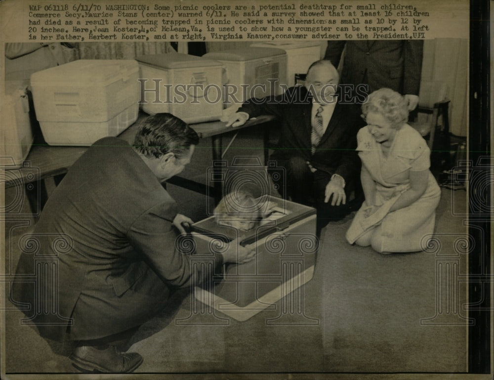 1970 Press Photo Picnic Ice Coolers Death Trap Boxes - RRW64359 - Historic Images