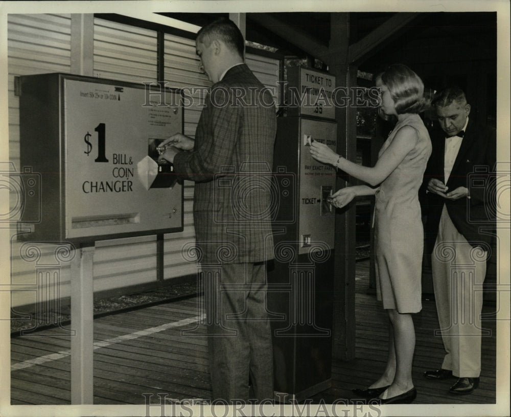 Press Photo Illinois Central commuter inserters ticket - RRW65277 - Historic Images