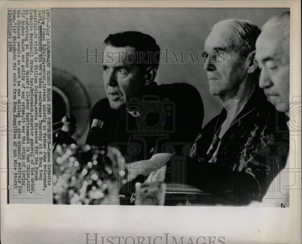 1970 Press Photo Released Bishop Holds News Conference. - RRW66633 - Historic Images