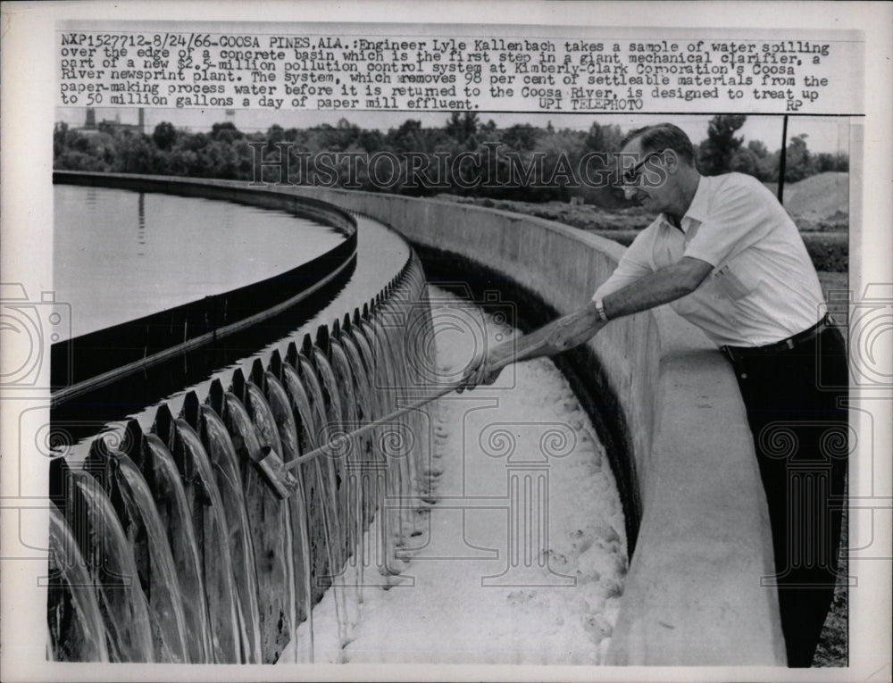 1966 Press Photo Water Pollution Coosa Pines - RRW66669 - Historic Images