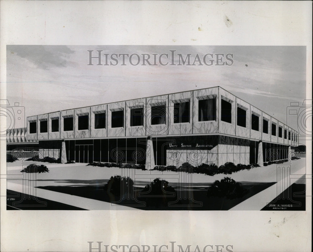 1966 Press Photo Unity Saving Assn building North Halem - RRW66805 - Historic Images