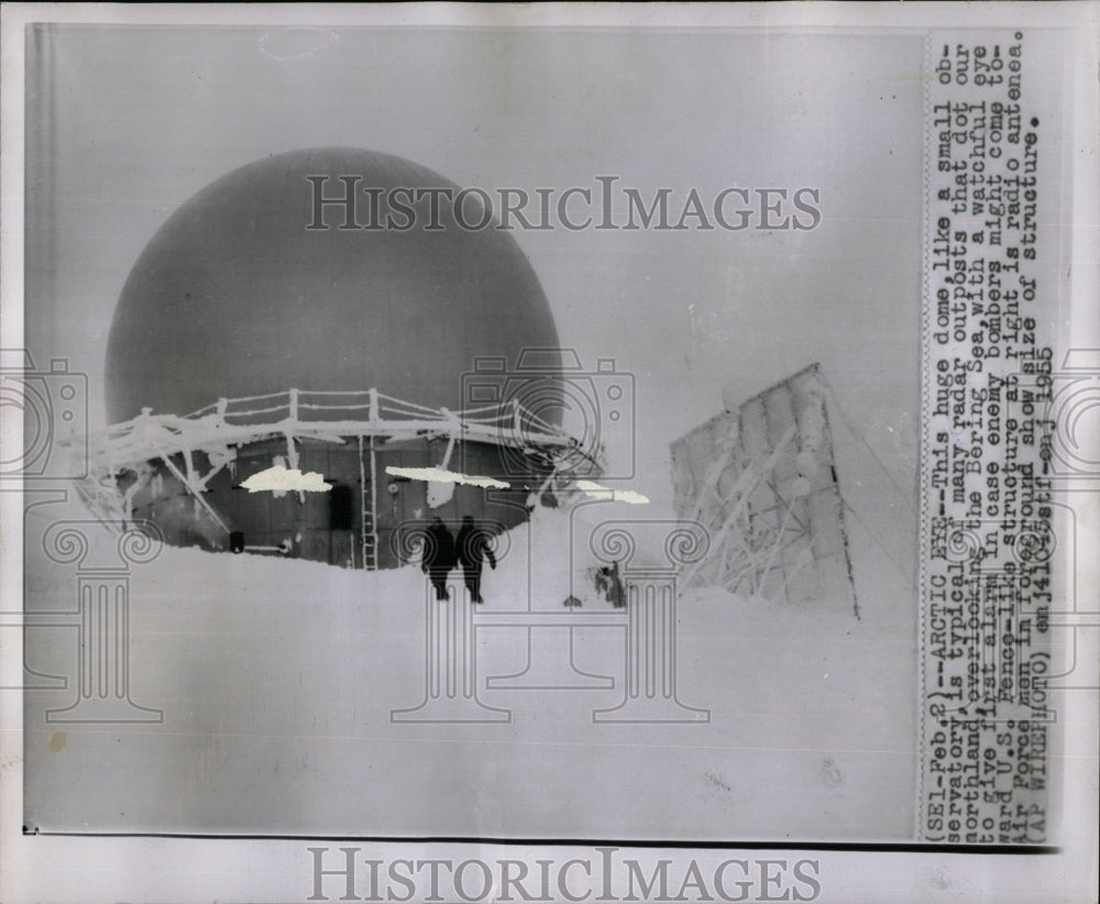 1955 Press Photo Observatory Radar Bering Sea Northland - RRW67179 - Historic Images