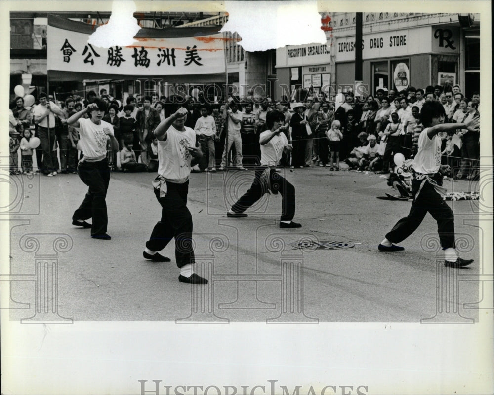 1982 Press Photo Kung Fu demonstration Mantis Council - RRW67253 - Historic Images