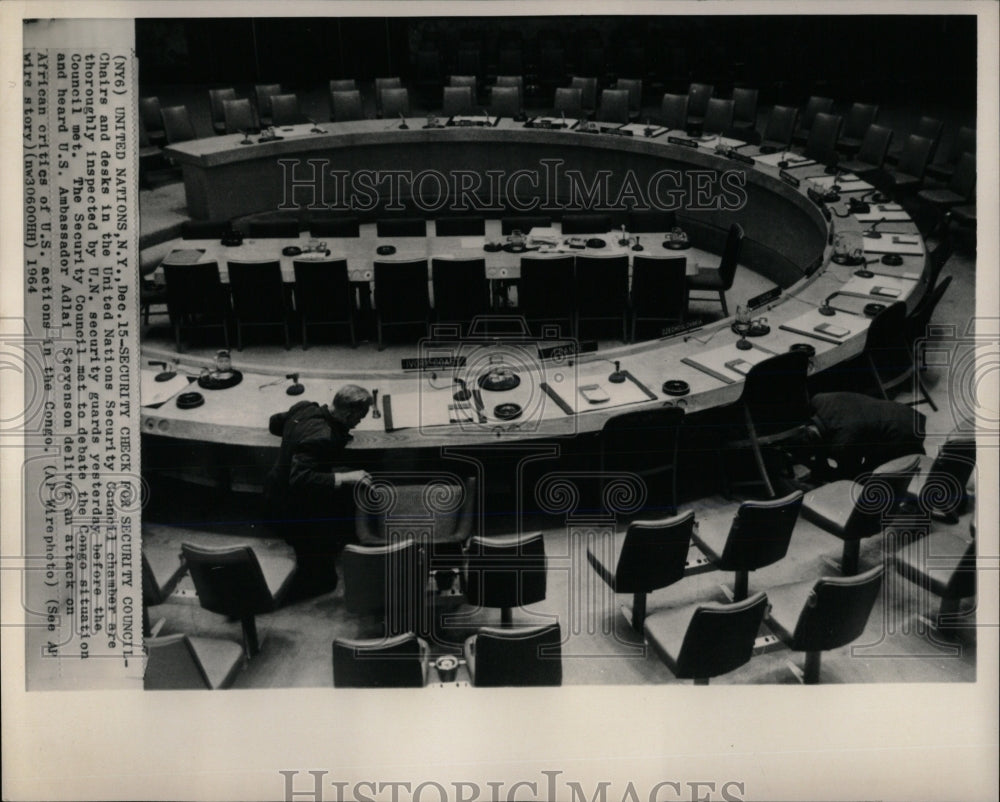 1964 Press Photo United Nation Security Check Council - RRW67299 - Historic Images