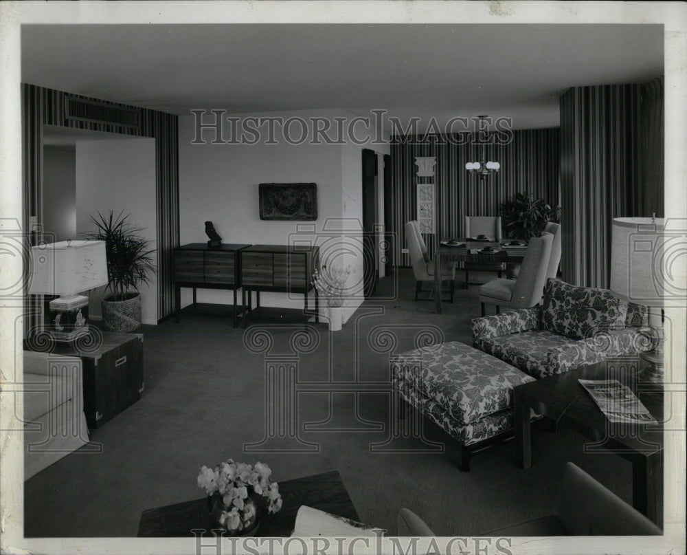 1964 Press Photo living dining room apartment home open - RRW67519 - Historic Images